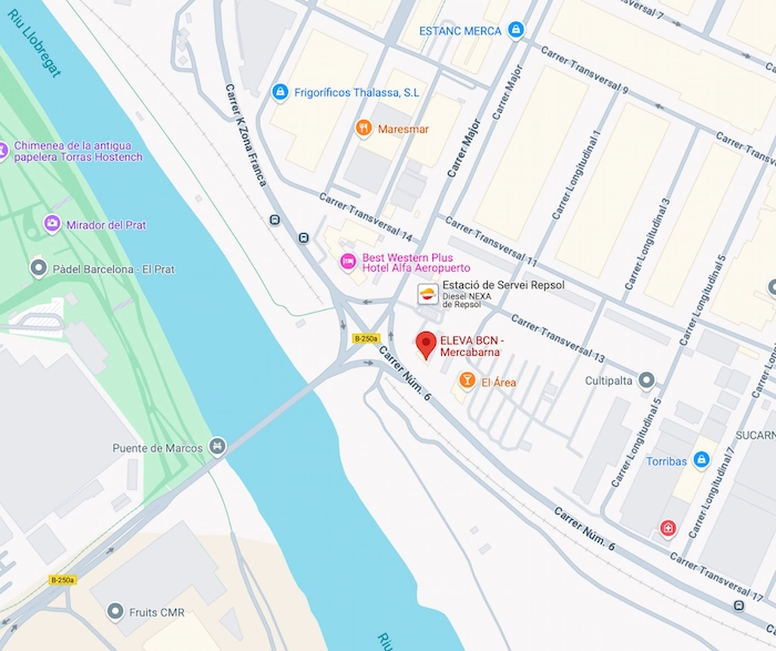 mapa ELEVA BCN sede Mercabarna